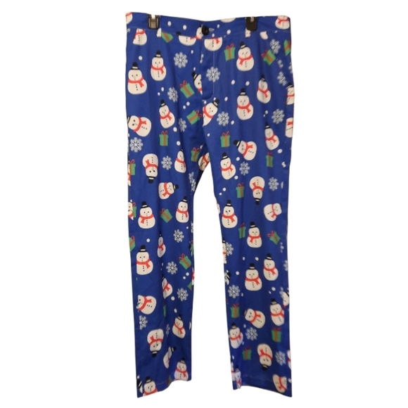 Blue Snowmen Men's Pants Large - Picture 1 of 6